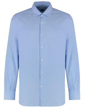 Slowear Overhemden ,Blauw ,Katoen Piqué Katoenen Shirt
