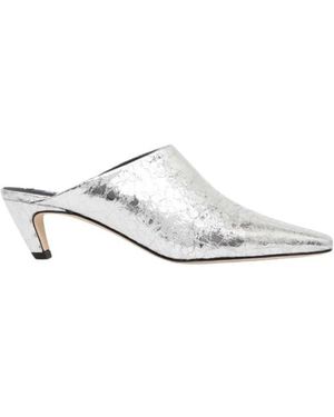 MSGM Heeled Mules - Blanc