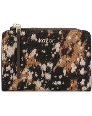 Kazar Accessoires ,Veelkleurig ,Leer Compacte Portemonnee - Zwart