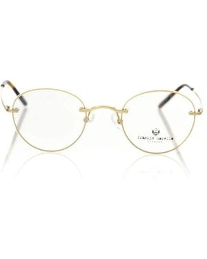 Frankie Morello Zeitlose Runde Metallbrille - Mettallic