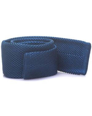BOSS Seidenstrickkrawatte - Blau
