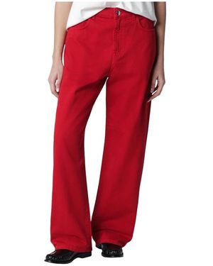 Rohe Jeans ,Rood ,Katoen Signature Baggy Fit Jeans