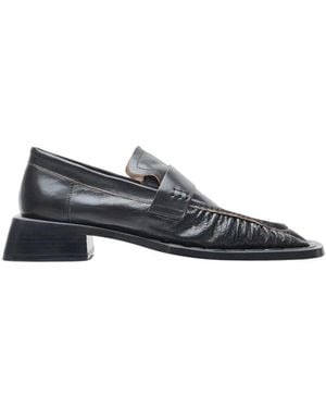 Miista Lederloafer Mit Blockabsatz Und Eckiger Spitze - Blau