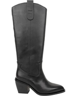 Linda Baumann Cowboy & Biker Boots - Black