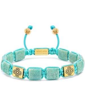 Nialaya Accessoires ,Groen ,Nylon Amazoniet Dorje Plattegrond Armband - Blauw