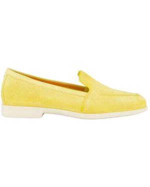 Santoni Schoenen ,Geel ,Leer Suede Loafer