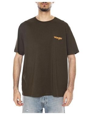 Wrangler Tops ,Bruin ,Katoen Vintage T-Shirt