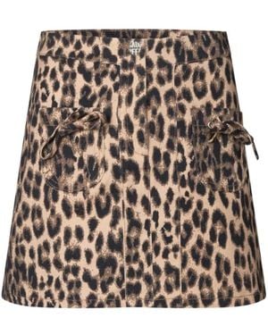 Baum und Pferdgarten Rokken ,Bruin ,Polyester Luipaardprint Saima Rok