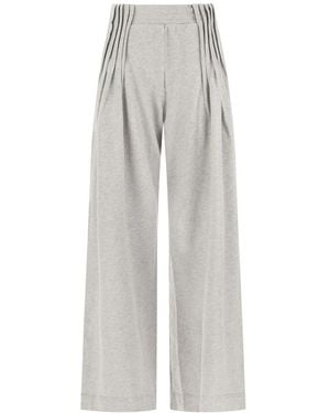 Dries Van Noten Broeken ,Grijs ,Katoen Wide Leg Broek