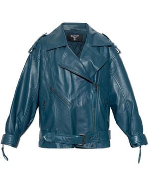 Balmain Leather Jackets - Azul