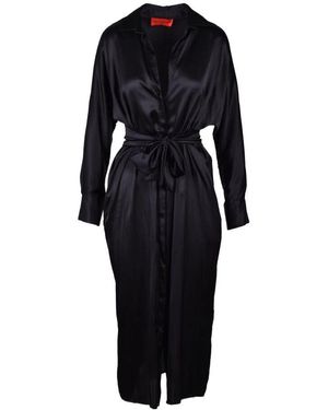 Wild Cashmere Seiden-Chemisierkleid Mit Knöpfen Und Taschen - Schwarz