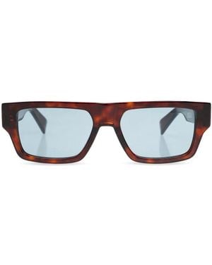 Balmain Accessoires ,Bruin ,Emblem Ii Zonnebril - Blauw