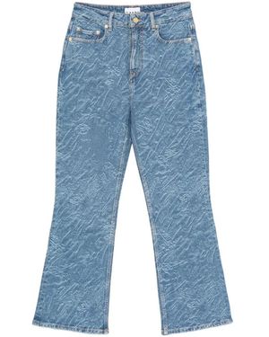 Ganni Cotton Viscose Pants - Blauw