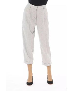 Alpha Studio Trousers > Cropped Trousers - Wit