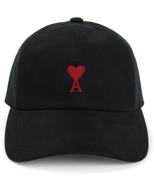 Ami Paris Schwarzer Baumwollhut Stilvolles Accessoire