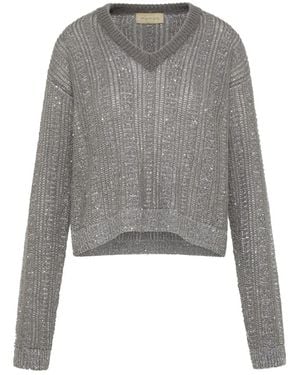 Momoní V-Neck Knitwear - Gray
