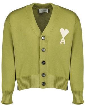 Ami Paris Cardigan De Coeur - Groen