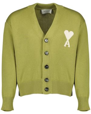 Ami Paris Cardigan De Coeur - Groen