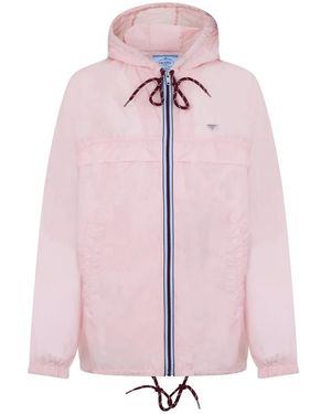 Prada Leichter Regenmantel Mit Kapuze Aus Re-Nylon - Pink