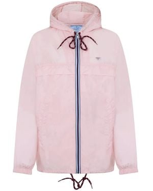Prada Lichtgewicht Re-Nylon Regenjas Met Capuchon - Roze