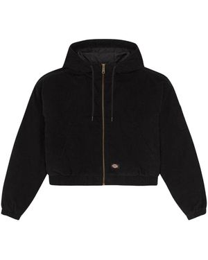 Dickies Hoodies & Sweatvesten ,Zwart ,Leer Corduroy Hooded Jacket