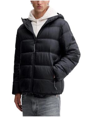 Tommy Hilfiger Capuchon Logo Puff Jas - Zwart
