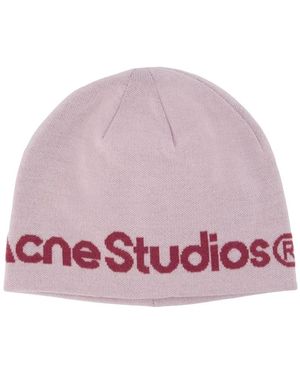 Acne Studios Accessoires ,Roze ,Wol Wool Knit Beanie - Paars