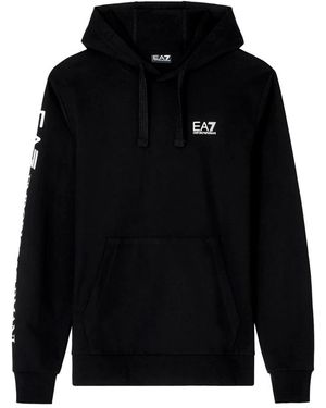EA7 Hoodies & Sweatvesten ,Zwart ,Katoen Train Logo Series Hoodie