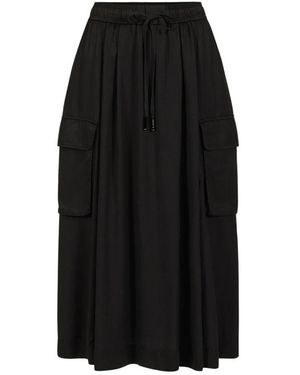 Iceberg Relaxed Fit Midi Rok - Zwart