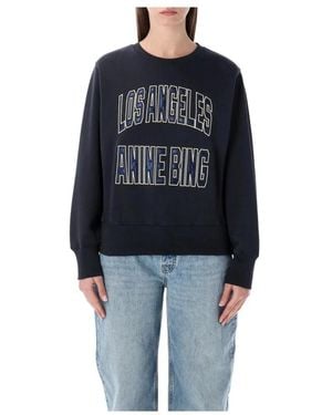 Anine Bing Hoodies & Sweatvesten ,Zwart ,Katoen Harry Shrunken Sweatshirt
