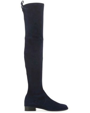 Stuart Weitzman Wunderschöne blaue wildleder overknee-stiefel