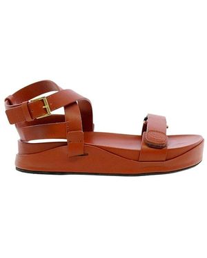 Ines De La Fressange Paris Schwarzer Plateausandalen - Braun