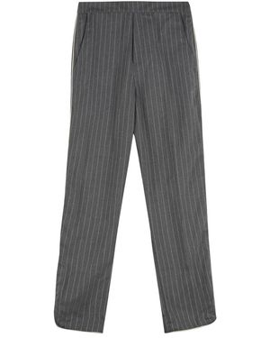 Rhude Gestreifte Kurze Hose Elastischer Bund - Grau