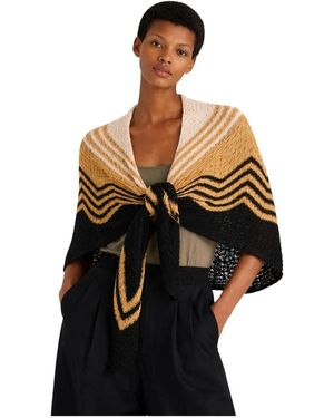 Akep Jassen ,Veelkleurig ,Openwork Knit Shawl - Zwart