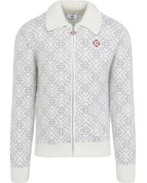 CASABLANCA Weißer Zip-Up Sweatshirt Aw25 - Grau