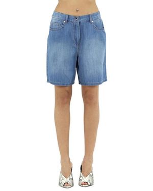 Kaos Korte Broeken ,Blauw ,Katoen Kokvilnas Džinsu Šorti Ar Dekoratīvām Nošuvēm