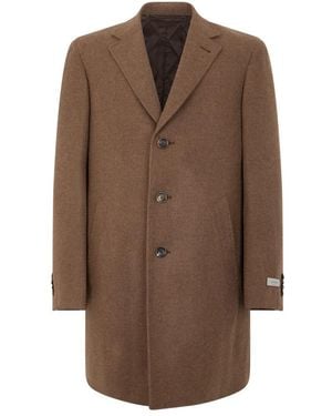 Canali Single-Breasted Coats - Marrón