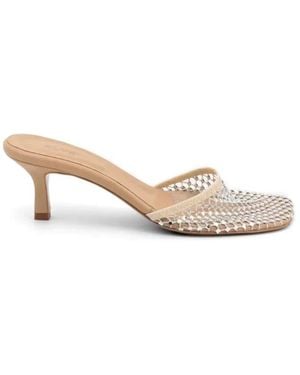 Alysi Heeled Mules - Natural