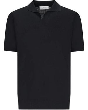 Lardini Kurzarm-Strickpoloshirt - Schwarz