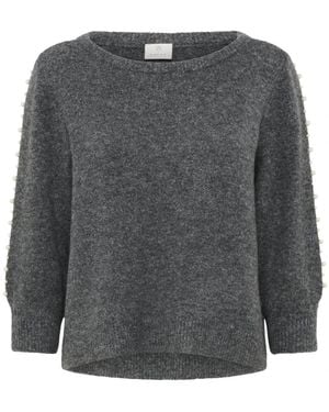 Kaffe Round-Neck Knitwear - Grey