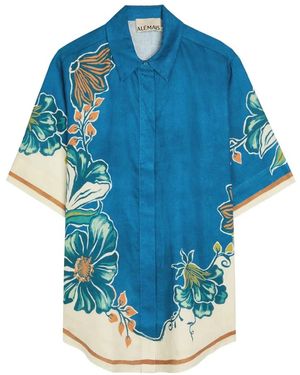 ALÉMAIS Overhemden ,Veelkleurig ,Short Sleeve Shirts - Blauw