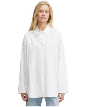 Patrizia Pepe Overhemden ,Wit ,Katoen Poplin Shirt
