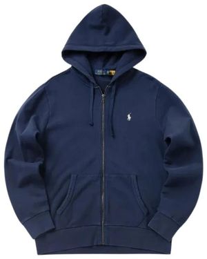 Ralph Lauren Hoodies & Sweatvesten ,Blauw ,Katoen Sweat Zip