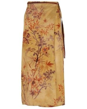forte_forte Midi Skirts - Natural