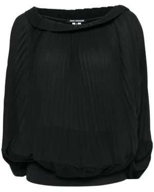 Junya Watanabe Top Met Plooien En Ruches - Zwart