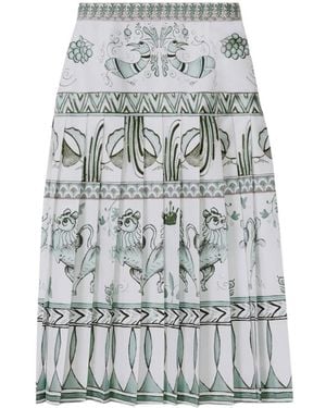 Fabiana Filippi Printed Pleated Midi Skirt - Grijs