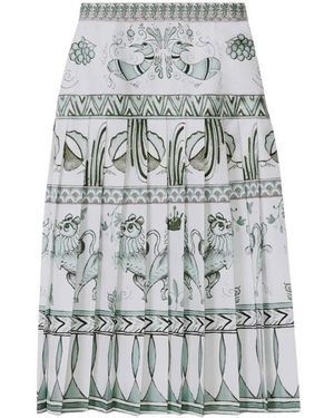 Fabiana Filippi Printed Pleated Midi Skirt - Grijs