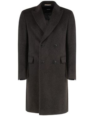 BOSS Double-Breasted Coats - Negro