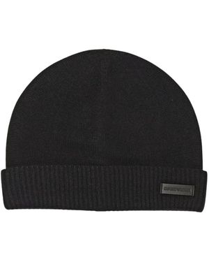 Emporio Armani Cashmere Beanie - Zwart