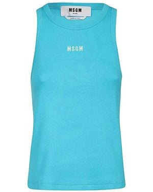 MSGM Sleeveless Tops - Blue